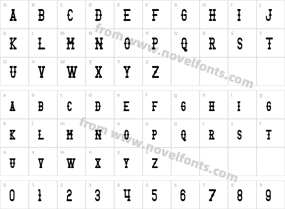 Bantorain BoldCharacter Map