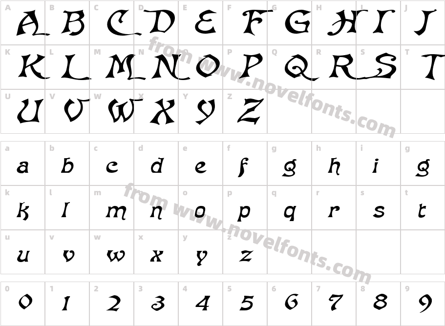 Baphomet Extended ItalicSWFTECharacter Map