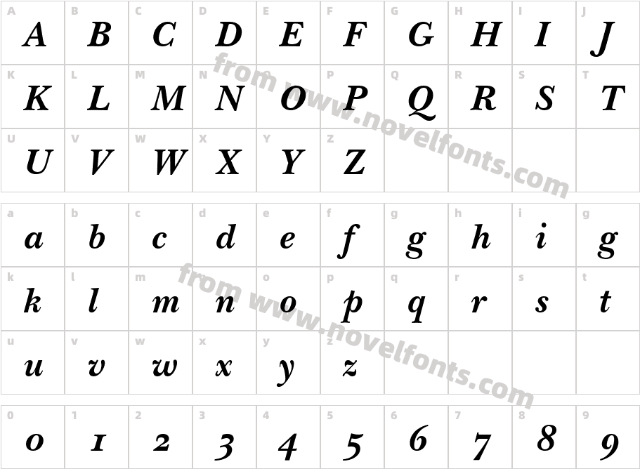 Baskerville OldStyle SSi BoldCharacter Map