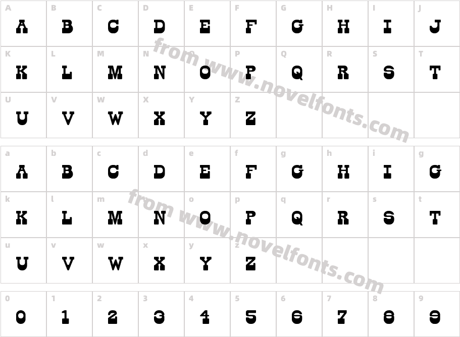 Barn BoldCharacter Map