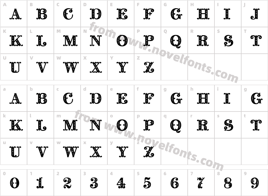 Barocco InitialCharacter Map