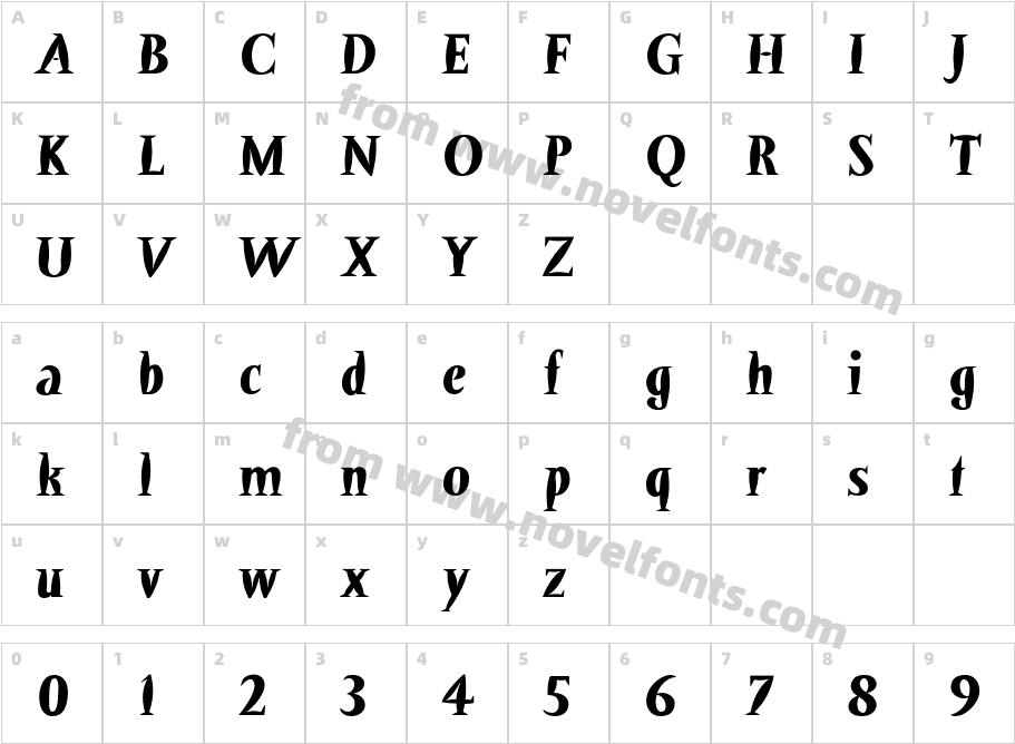 Barracuda Bold PDFCharacter Map