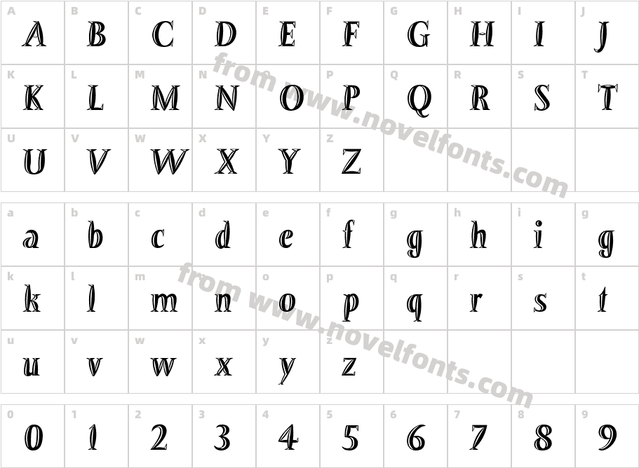 Barracuda Bold Relief PDFCharacter Map