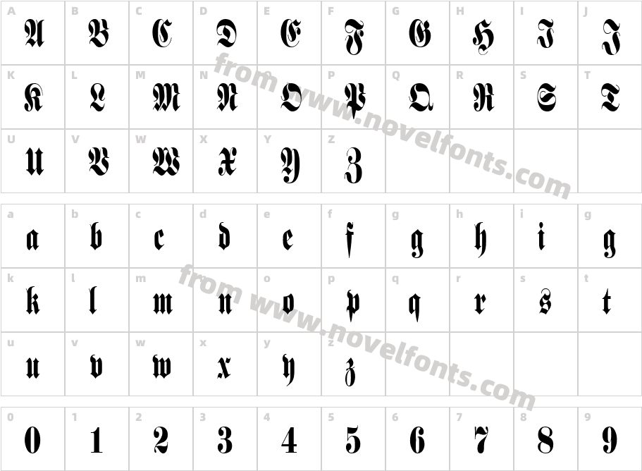 Barron Condensed RegularSWFTECharacter Map