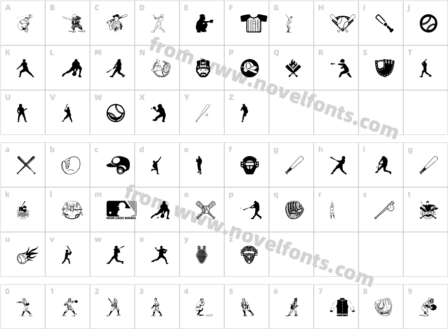 Baseball IconsCharacter Map