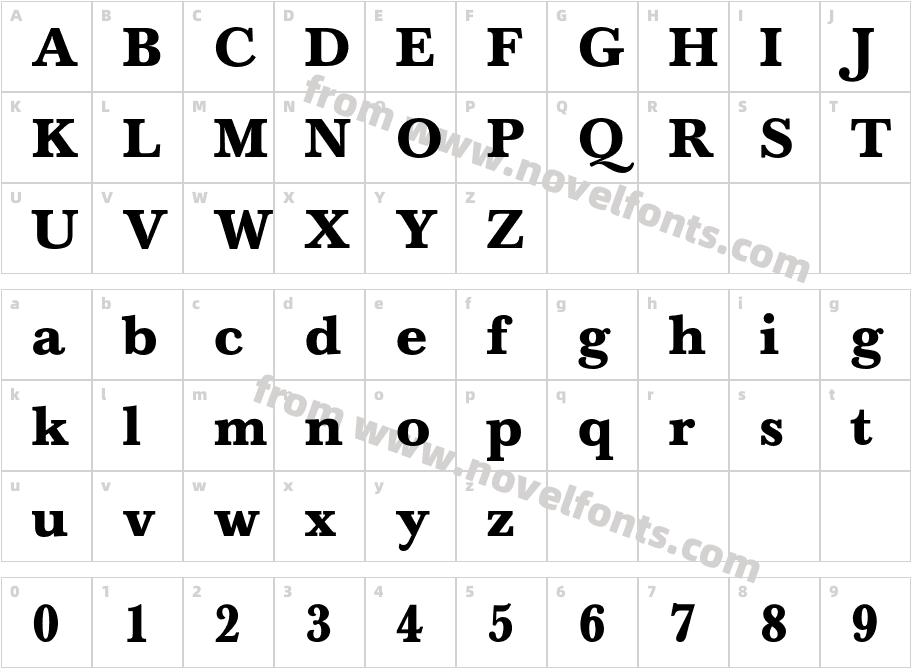 BaskervilleBQ-BoldCharacter Map