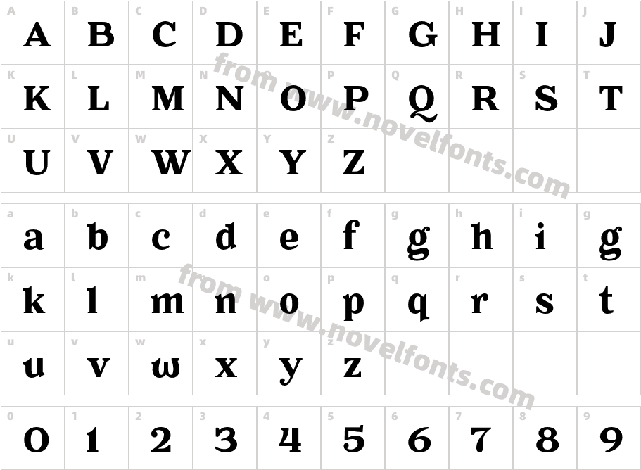 Battlefin BoldCharacter Map