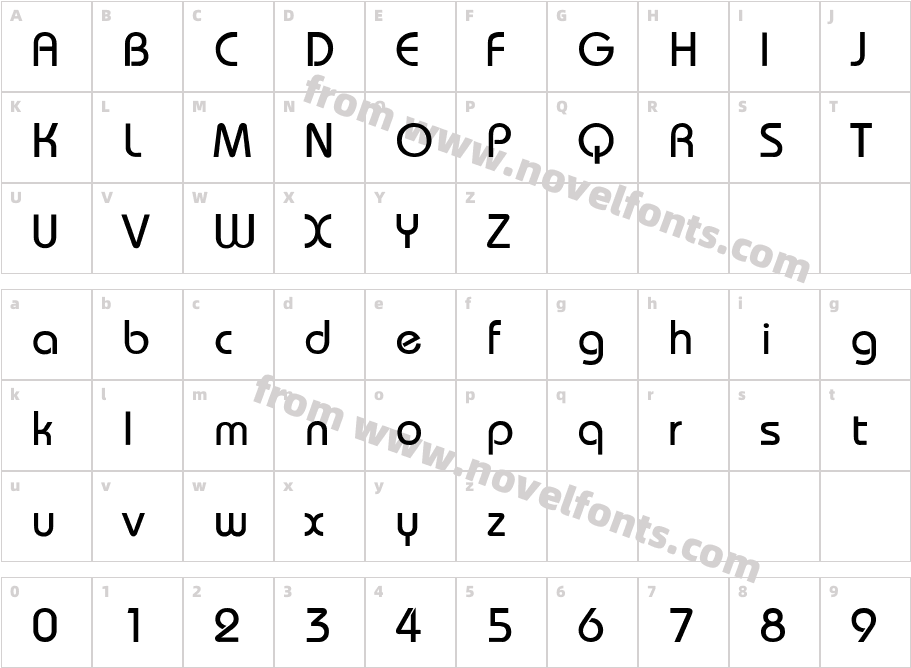 Bauhaus ThinCharacter Map