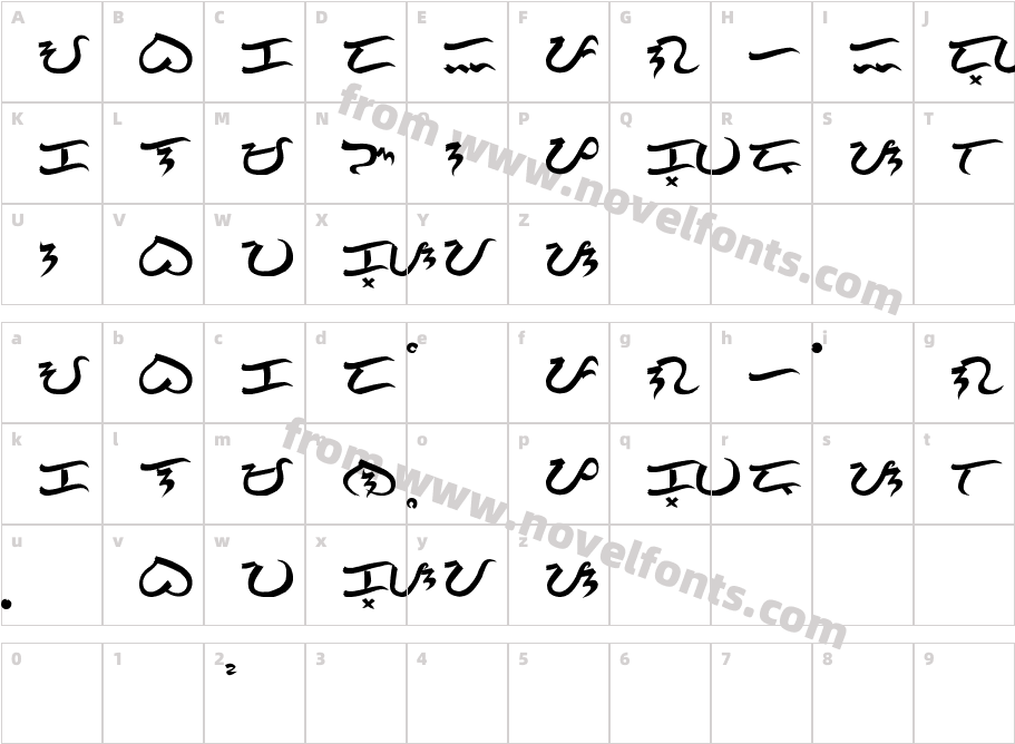 Baybayin Modern Brush 1Character Map