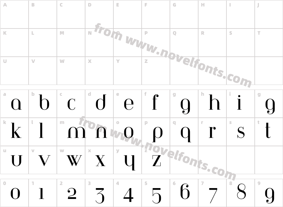 Bayer Type Archi TypeCharacter Map