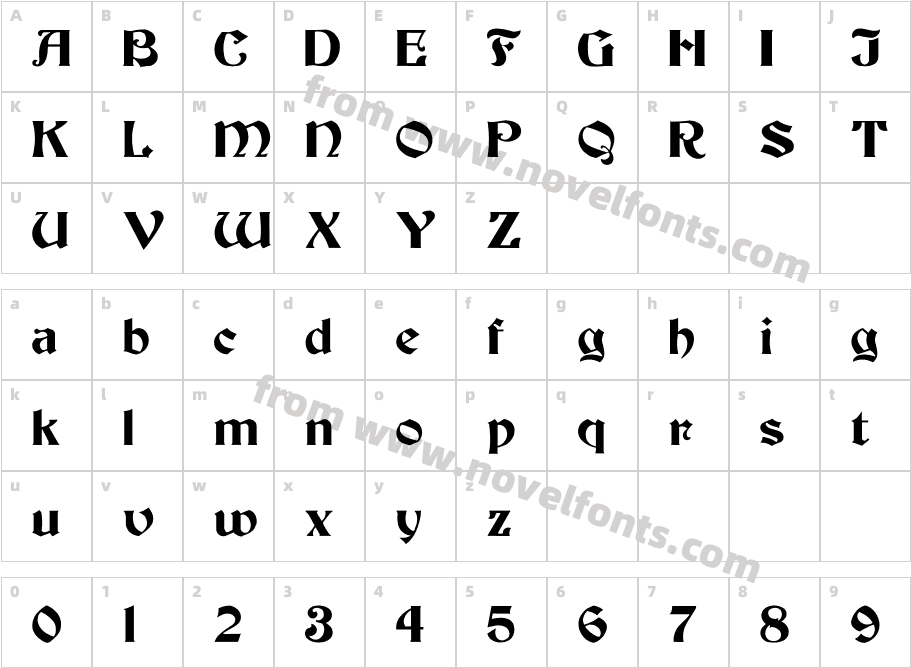 Becker MediumCharacter Map