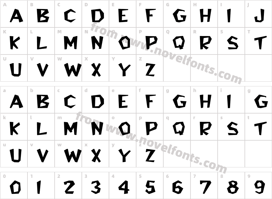 Bedrock Light Wide BoldCharacter Map