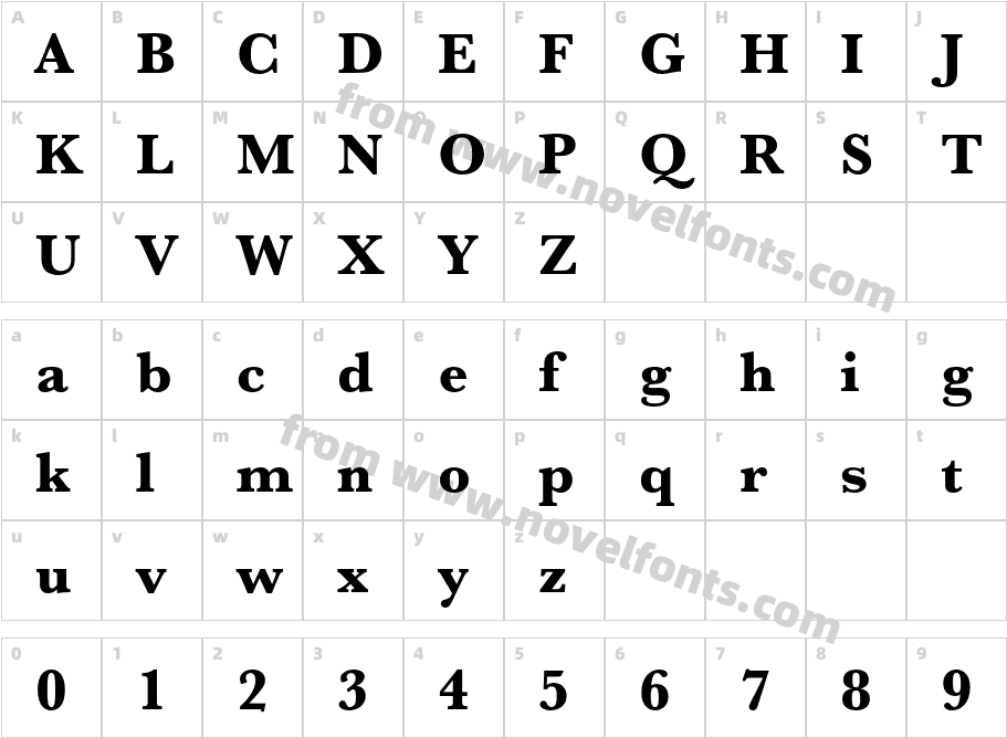 BaskervilleMTStd-BoldCharacter Map