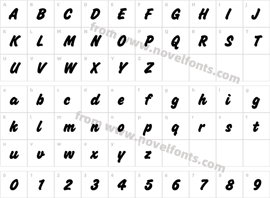 Bellamy Extra BoldCharacter Map