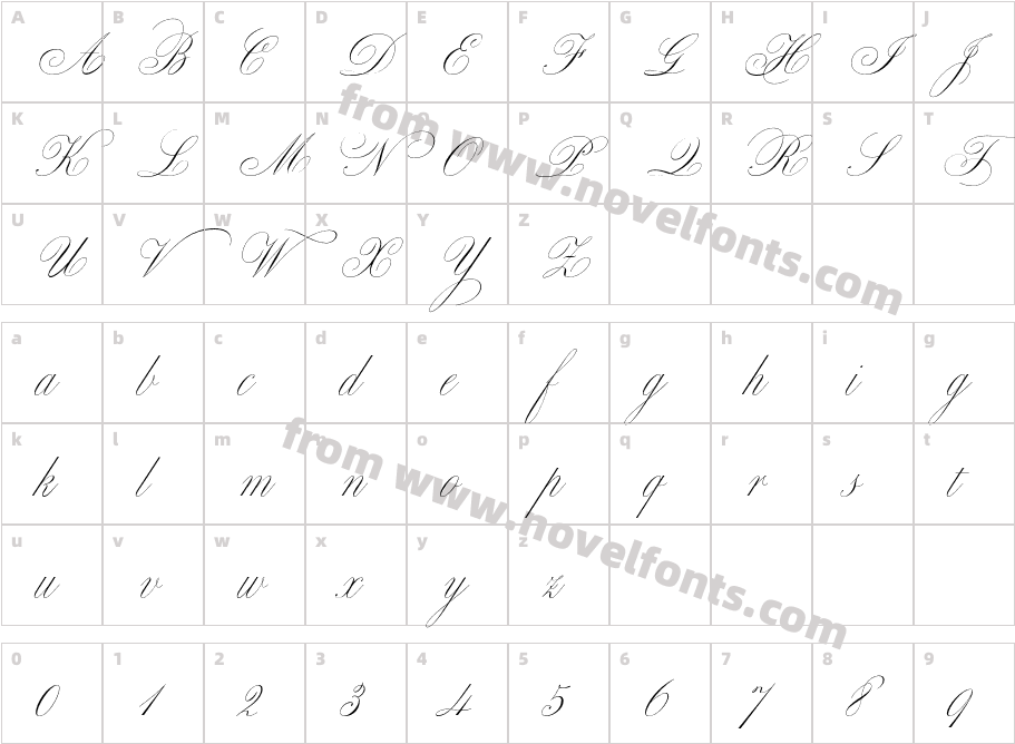 Bellissima Script ProCharacter Map