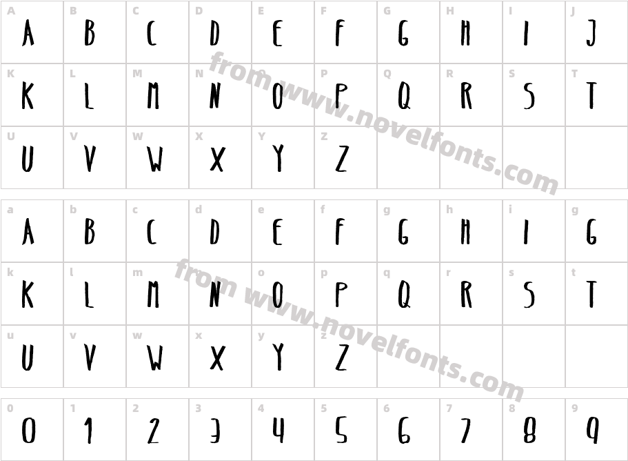 BeltaBoldCharacter Map