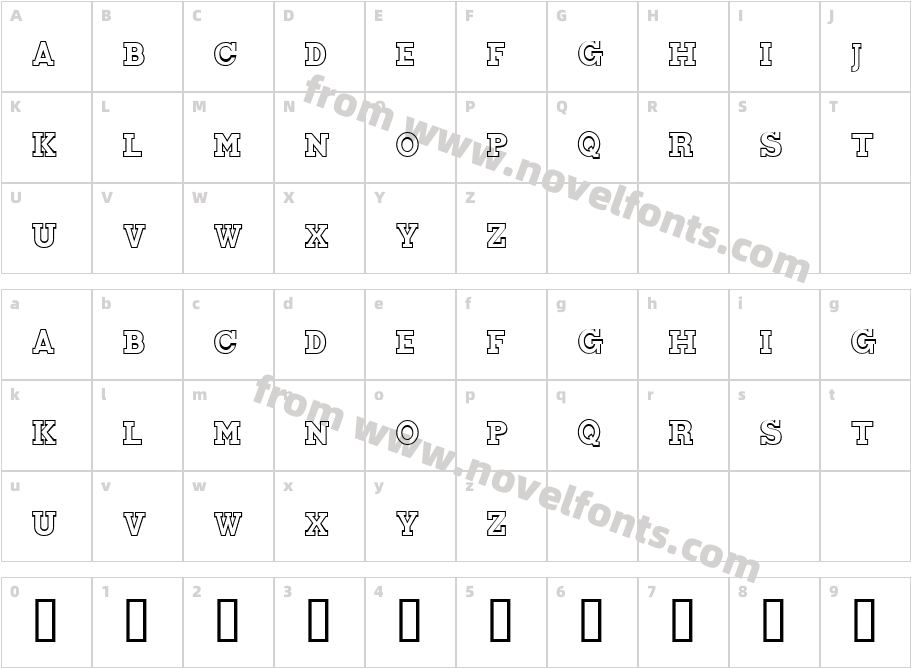 Bemani Font Outline NormalCharacter Map