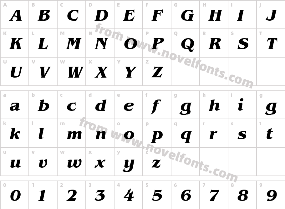 Benguiat Bold ItalicCharacter Map