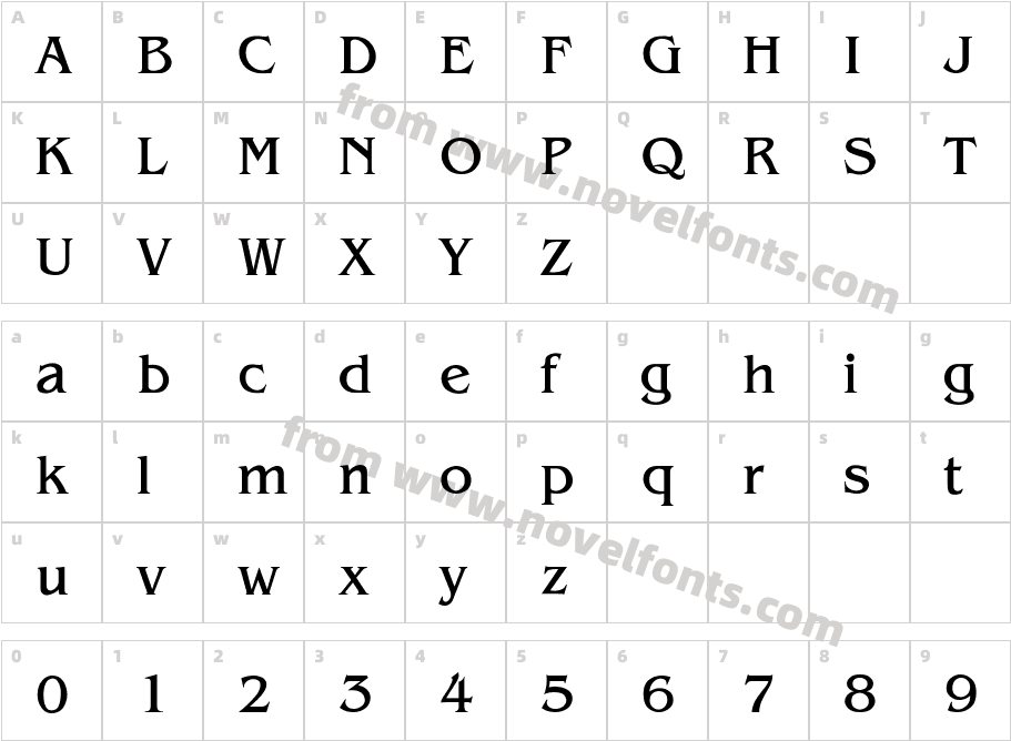 Benguiat LightCharacter Map