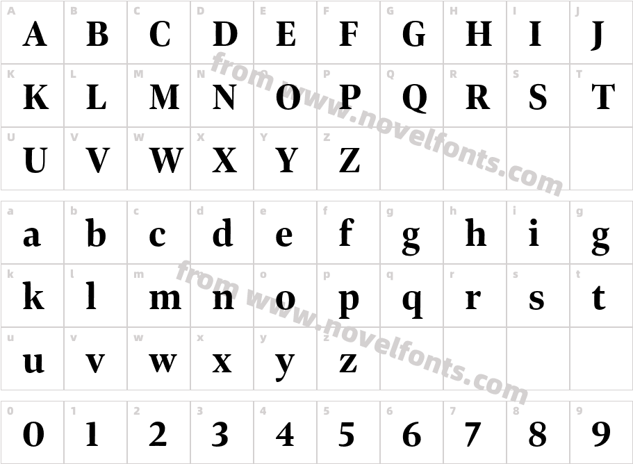 Bennet Display Condensed Extra BoldCharacter Map