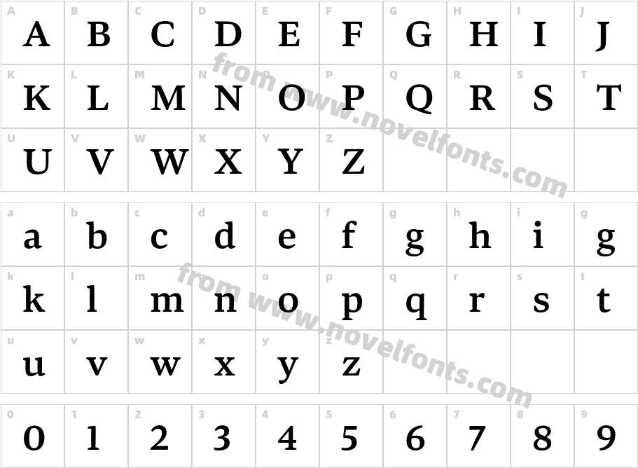 Bennet Text One SemiboldCharacter Map