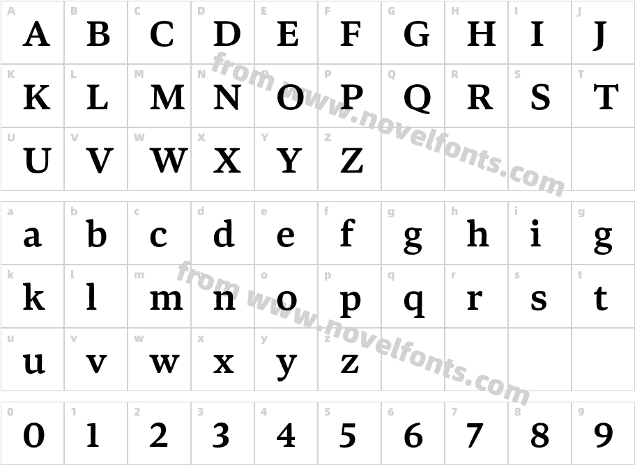 Bennet Text Three SemiboldCharacter Map