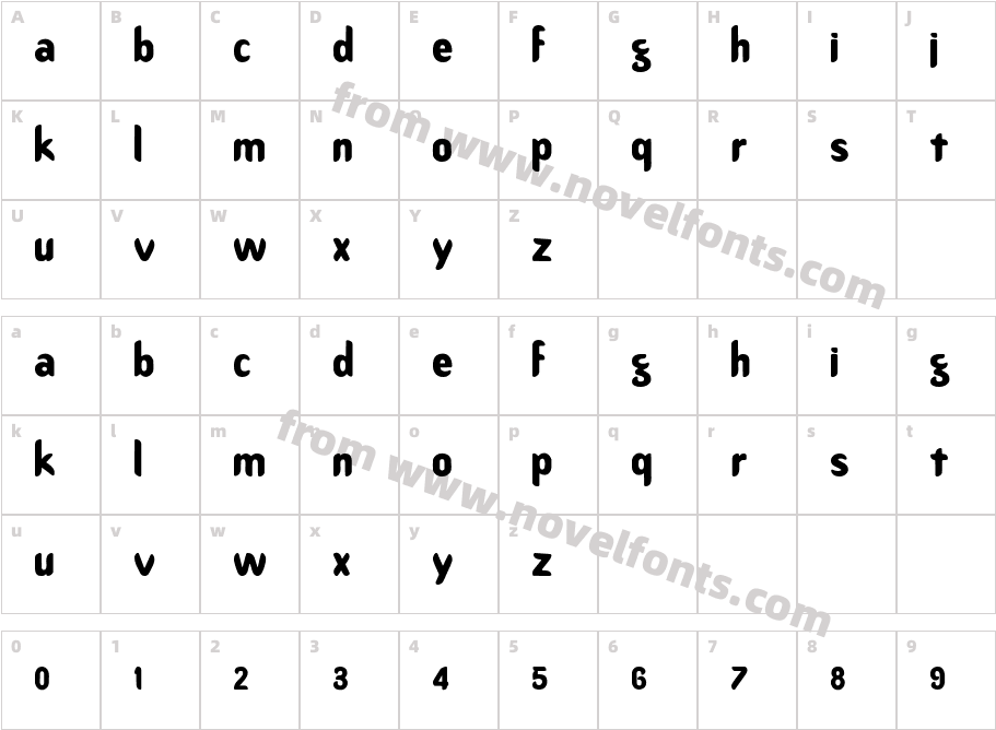 Benny BoldCharacter Map