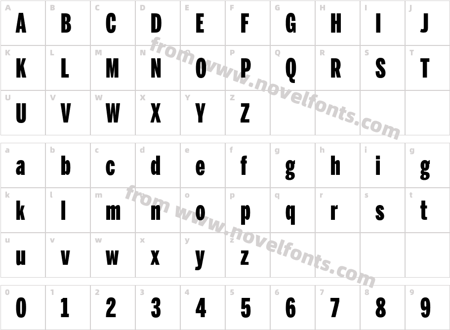 Benton Sans Extra Comp BlackCharacter Map