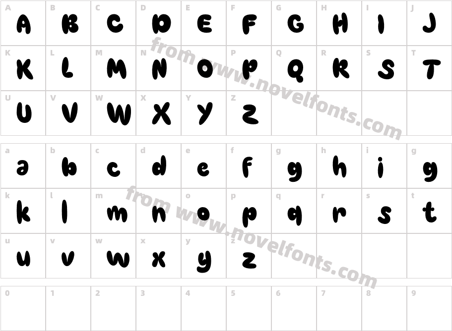 Beonty Demo RegularCharacter Map