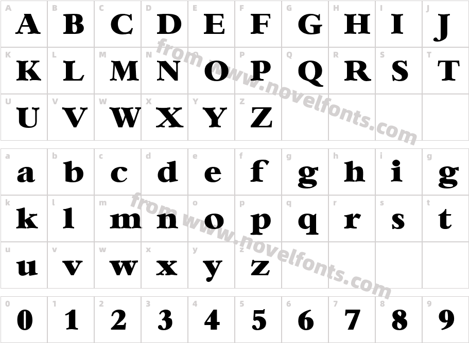 Bernstein Extra BoldCharacter Map