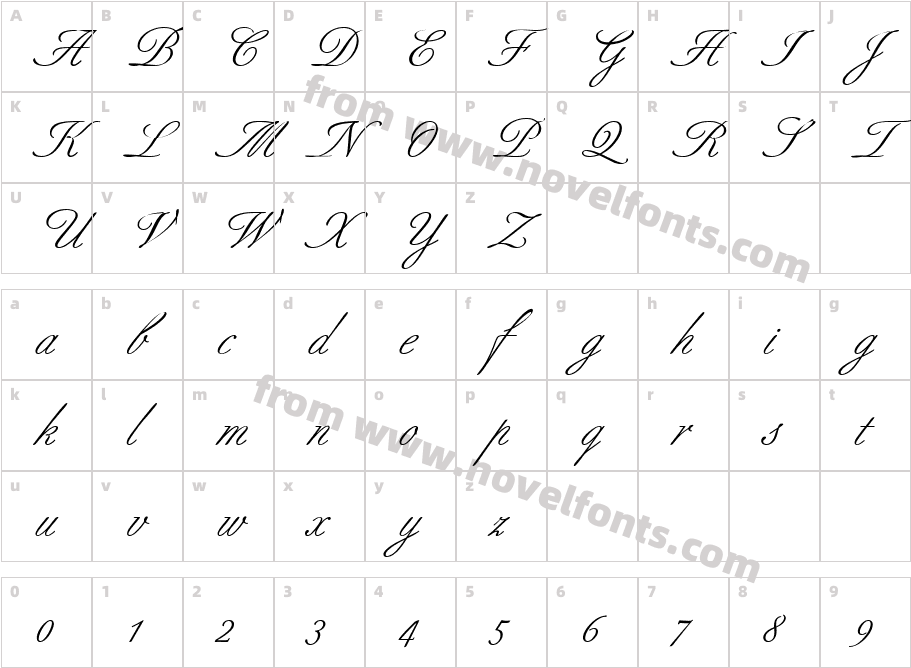 Berthold Script ItalicCharacter Map