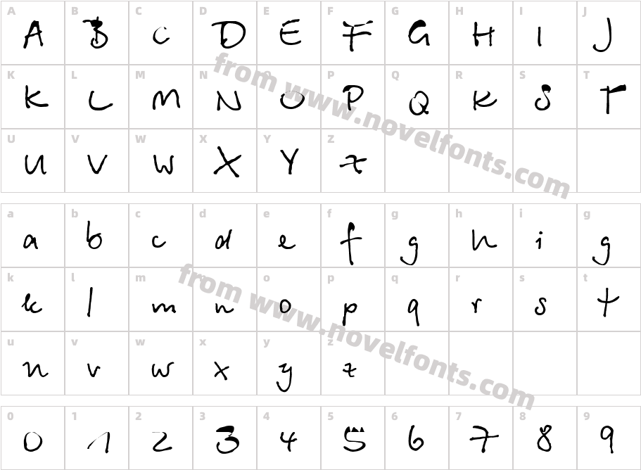 Betina ScriptCharacter Map