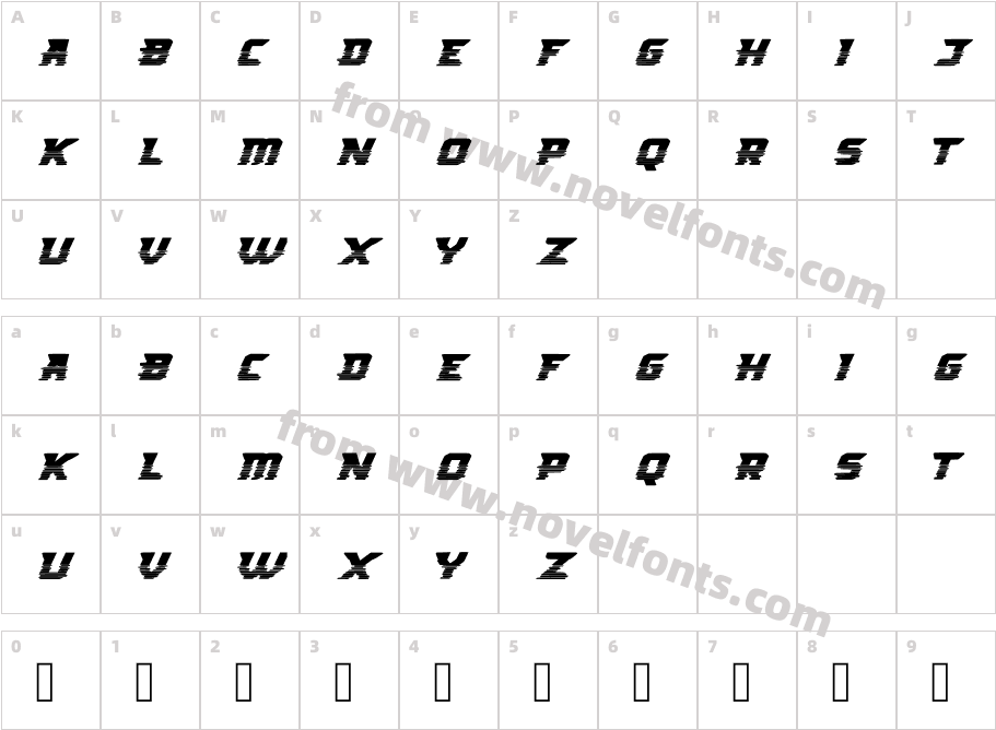 Big Runner RegularCharacter Map