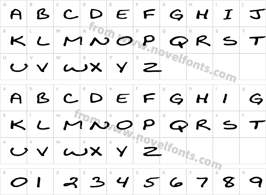 Bikly Bold Font ExtendedCharacter Map