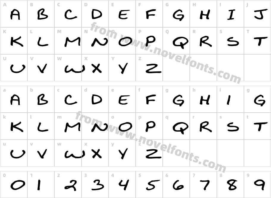 Bikly Bold Font WideCharacter Map