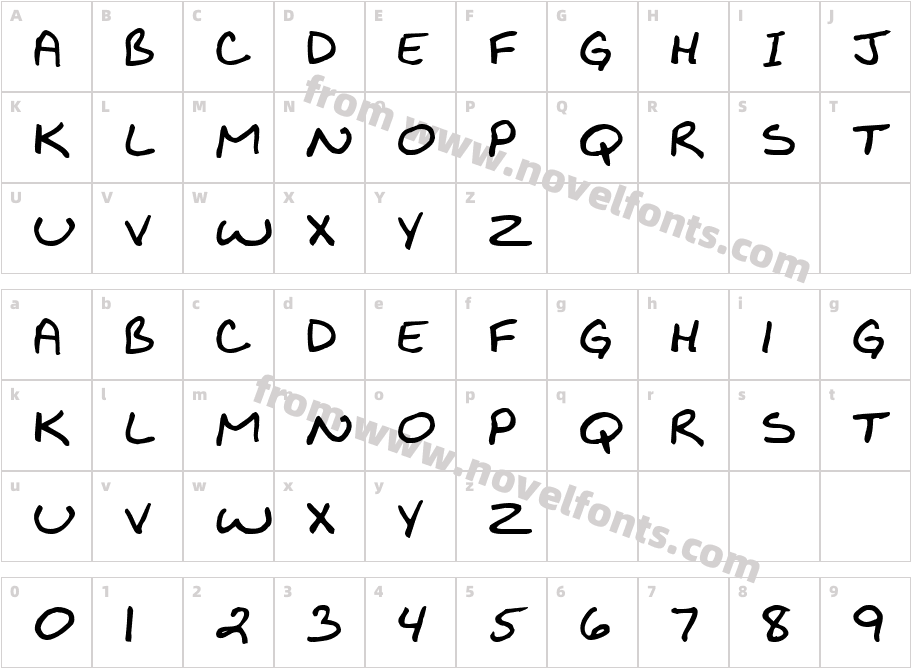 Biky Bold PlainCharacter Map