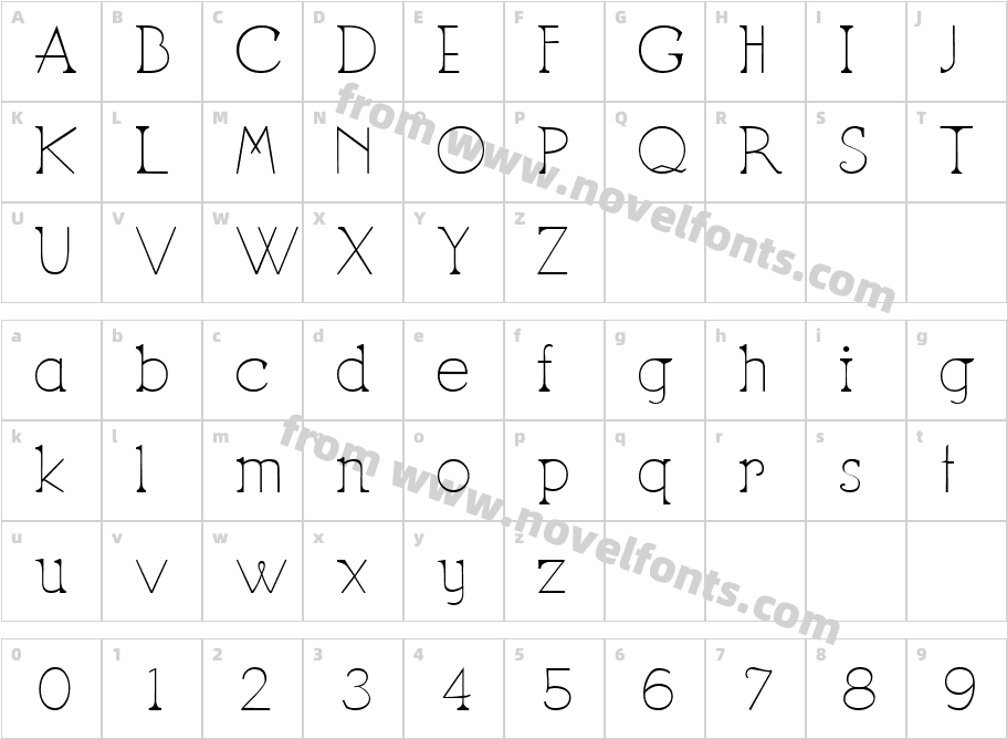 Bilancio alternateCharacter Map