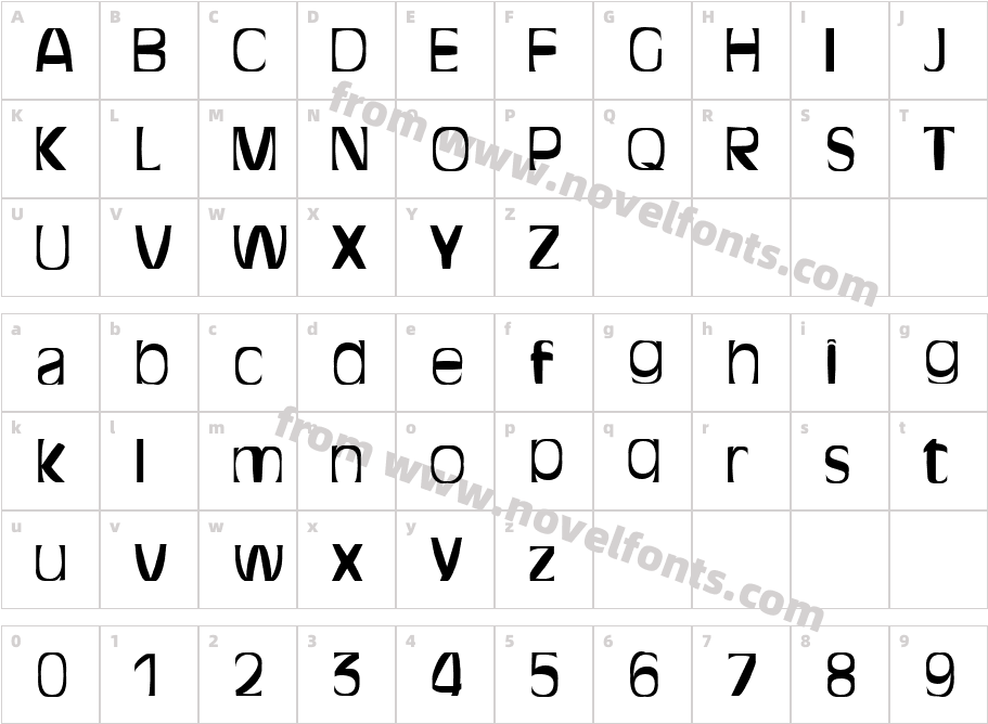 Bitchen RegularCharacter Map