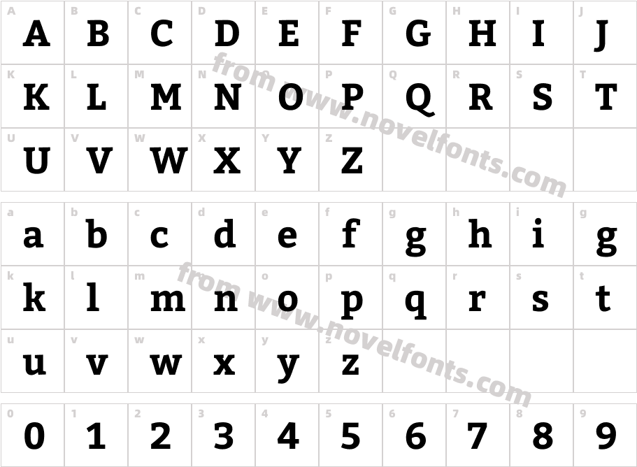 Bitter BoldCharacter Map