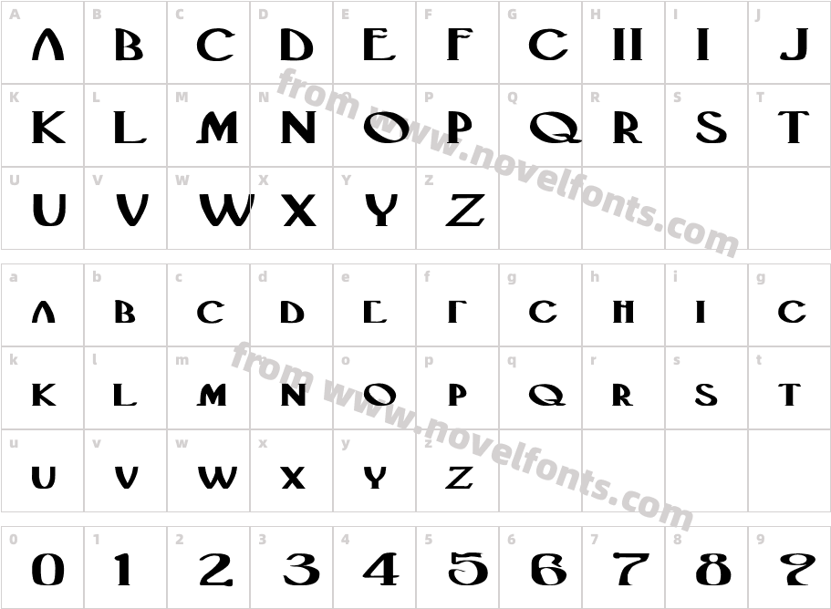 Black AdderII Extended BoldCharacter Map