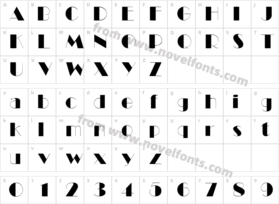 Black Tie DisplayS SiCharacter Map