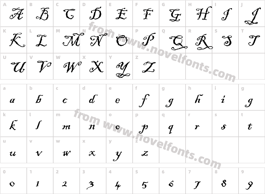 BlackadderITC RegularCharacter Map