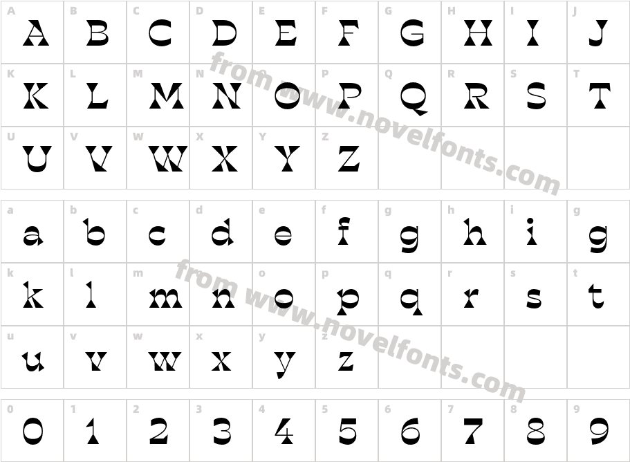 Blackest Extra BoldCharacter Map