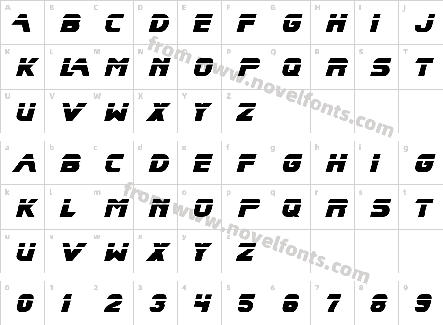 Blade Runner Movie FontCharacter Map