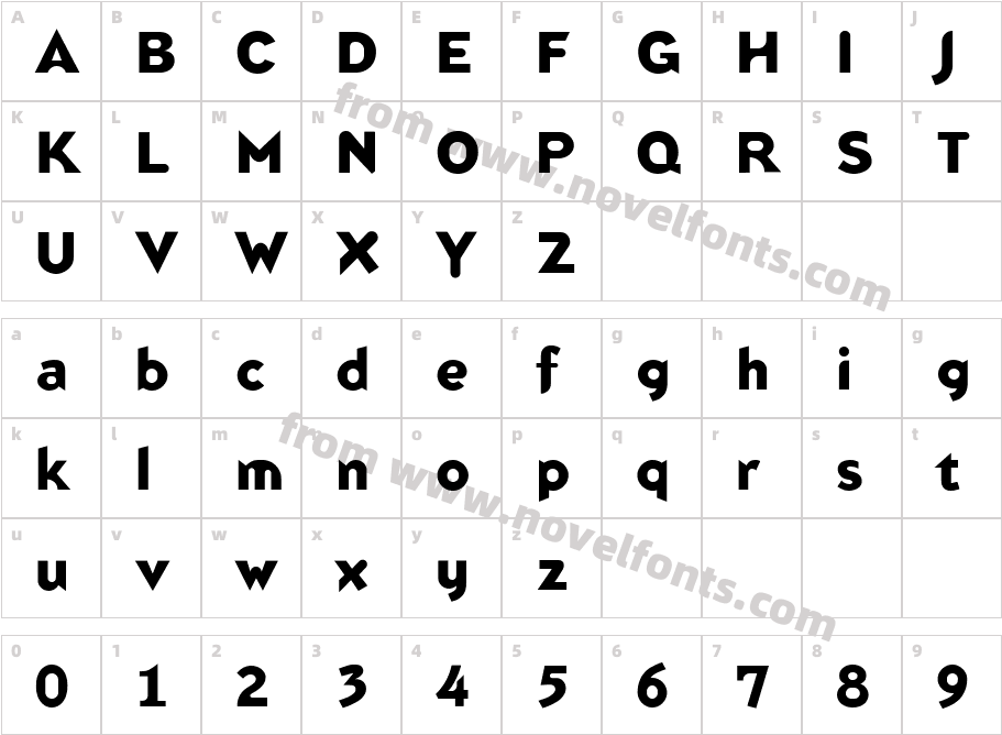 Blindfish BoldCharacter Map