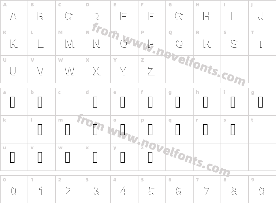 Block Shadow RegularCharacter Map