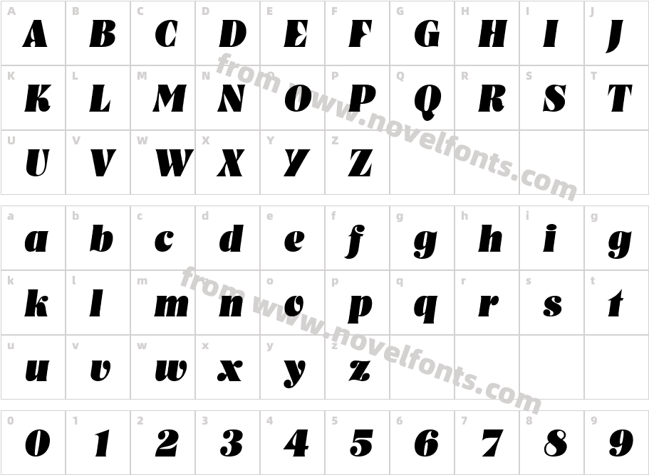 Bob Becker Heavy ItalicCharacter Map