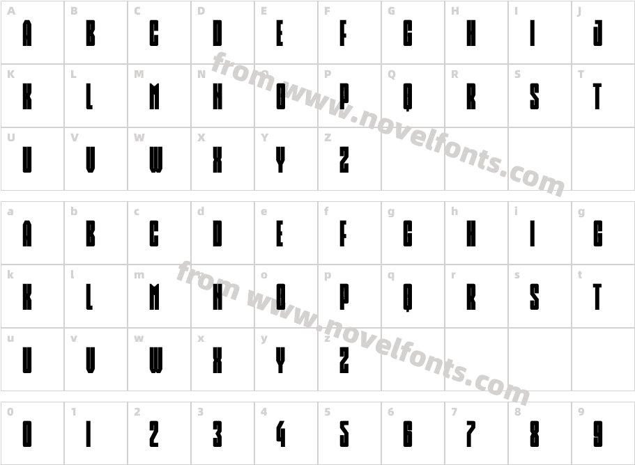 Bochum Personal UseCharacter Map