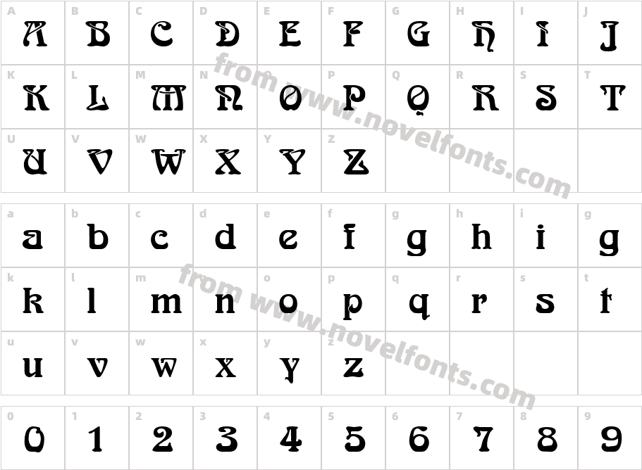 Bocklin NormalCharacter Map