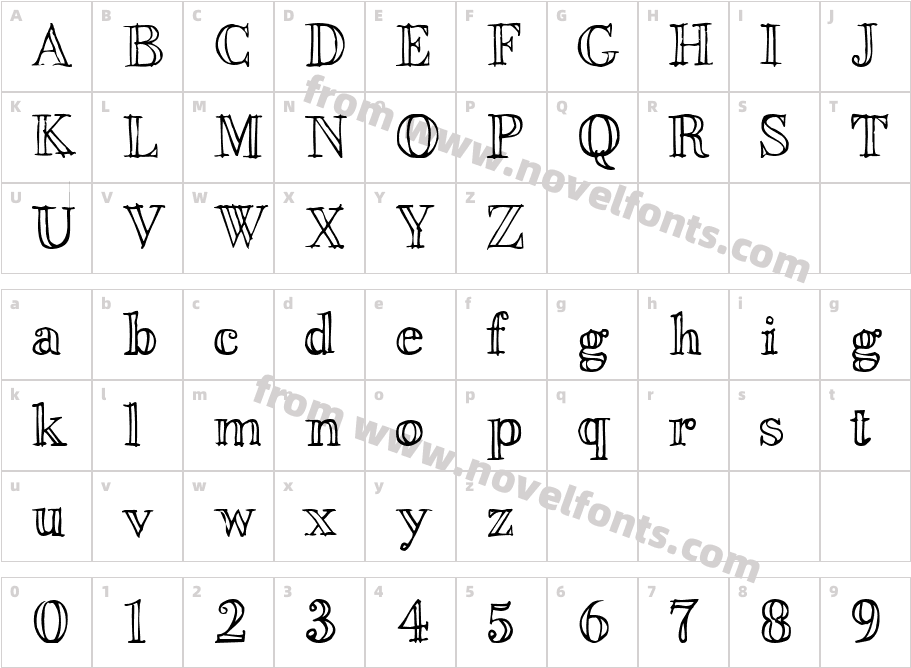 Bodon Friz,96 1Character Map